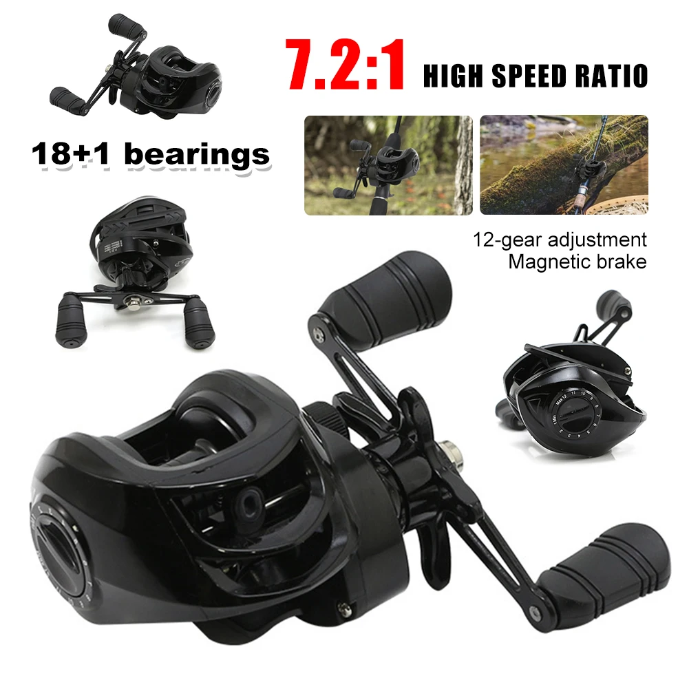 Ultralight Baitcasting Fishing Reels 18+1BB Fishing Reel 10KG Max Drag 7.2:1 Ratio Metal Spool Saltwater Freshwater Fishing Tool
Ultralight Baitcasting Fishing Reels 18+1BB Fishing Reel 10KG Max Drag 7.2:1 Ratio Metal Spool Saltwater Freshwater Fishing Tool