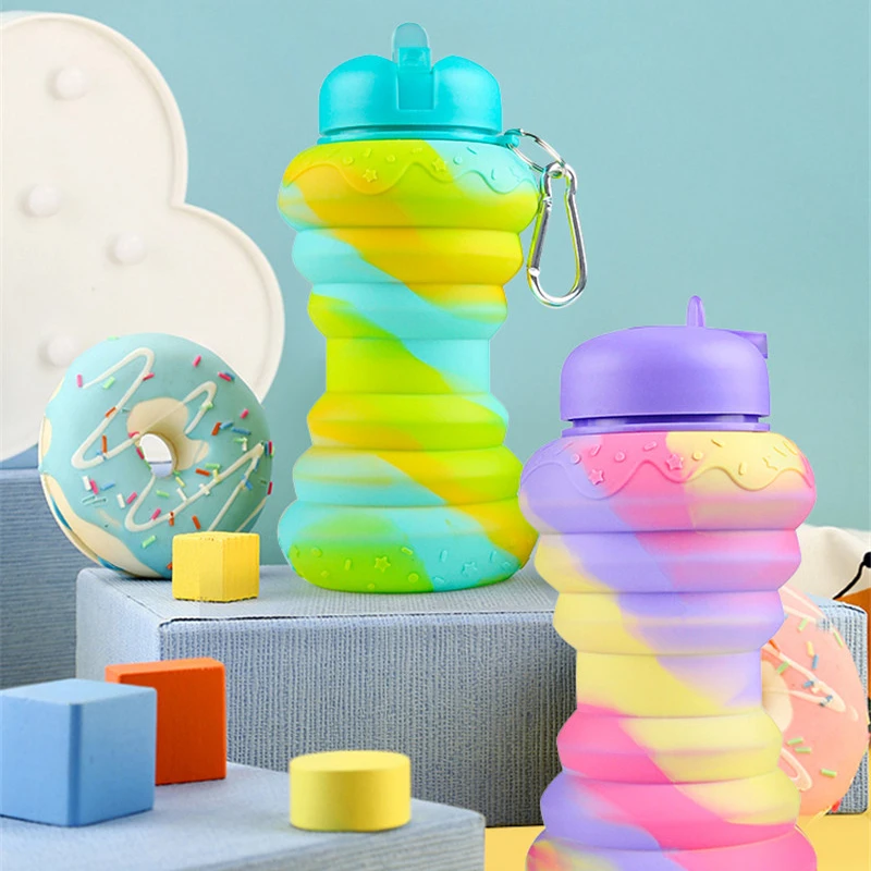 600ML Donuts Water Bottle Lovely Folding Cup Drop-proof Water Kettle Sports Silicone Water Cup for Travel School Riding Camping
600ML Donuts Water Bottle Lovely Folding Cup Drop-proof Water Kettle Sports Silicone Water Cup for Travel School Riding Camping