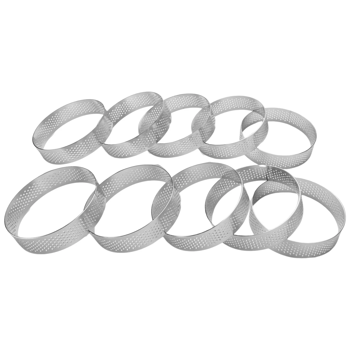10 Pack Stainless Steel Tart Ring, Heat-Resistant Perforated Cake Mousse Ring, Round Ring Baking Doughnut Tools, 8cm
10 Pack Stainless Steel Tart Ring, Heat-Resistant Perforated Cake Mousse Ring, Round Ring Baking Doughnut Tools, 8cm