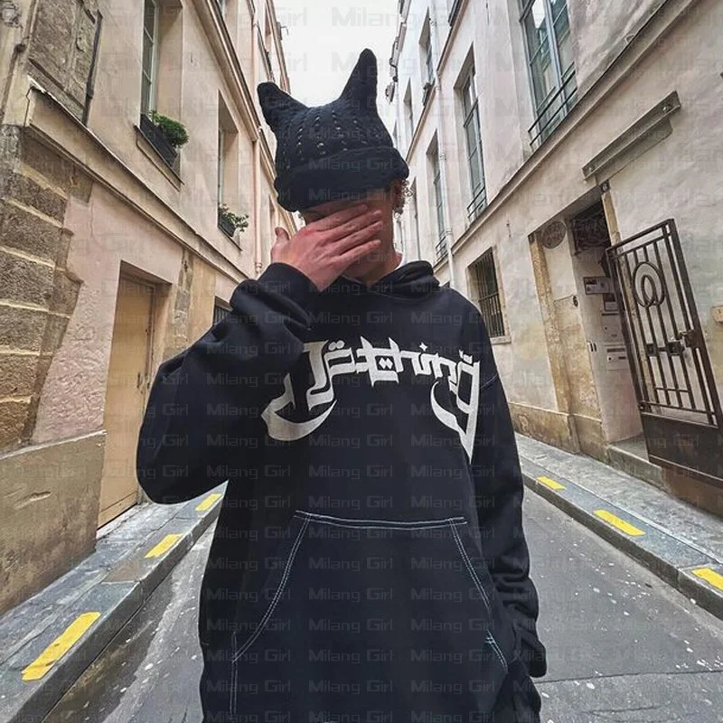 Y2K Nothing Letter Hoodie Men Streetwear Long Sleeve Oversized Punk Sweatshirt Loose Gothic Top Clothing Fashion Unisex Sweater
Y2K Nothing Letter Hoodie Men Streetwear Long Sleeve Oversized Punk Sweatshirt Loose Gothic Top Clothing Fashion Unisex Sweater