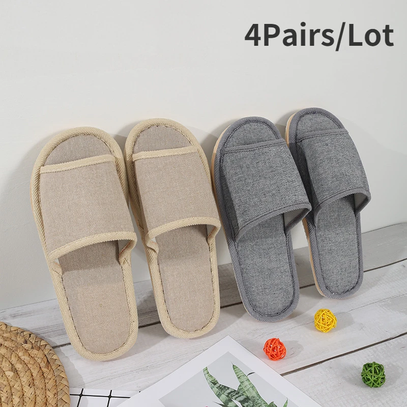 4Pairs/Lot Cheap Linen Slippers Men Women Disposable Hotel SPA Slippers Cheap Home Slides Travel Hospitality Guest Footwear Shoe
4Pairs/Lot Cheap Linen Slippers Men Women Disposable Hotel SPA Slippers Cheap Home Slides Travel Hospitality Guest Footwear Shoe