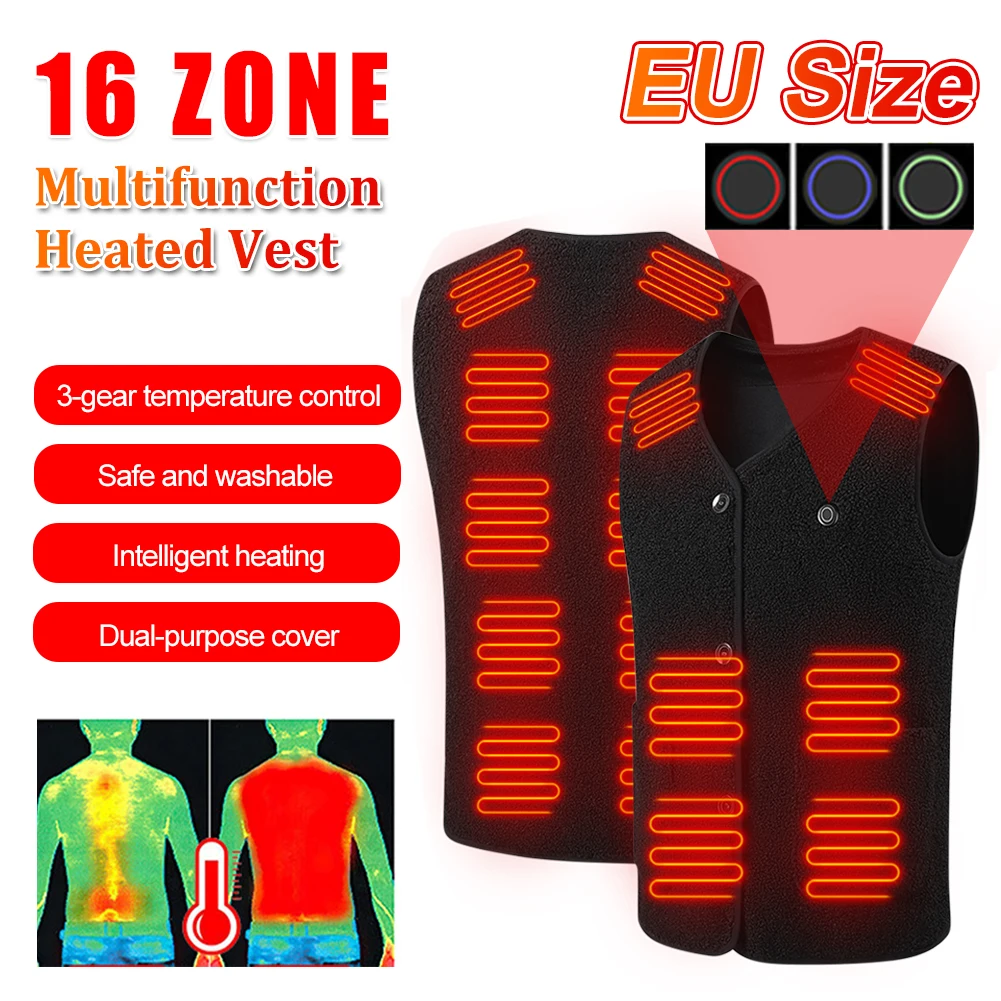 16 Heating Zones Heated Vest For Men Fleece Jacket USB Power Adjustable Temperature Winter Warm Vest For Outdoor Hiking Camping
16 Heating Zones Heated Vest For Men Fleece Jacket USB Power Adjustable Temperature Winter Warm Vest For Outdoor Hiking Camping