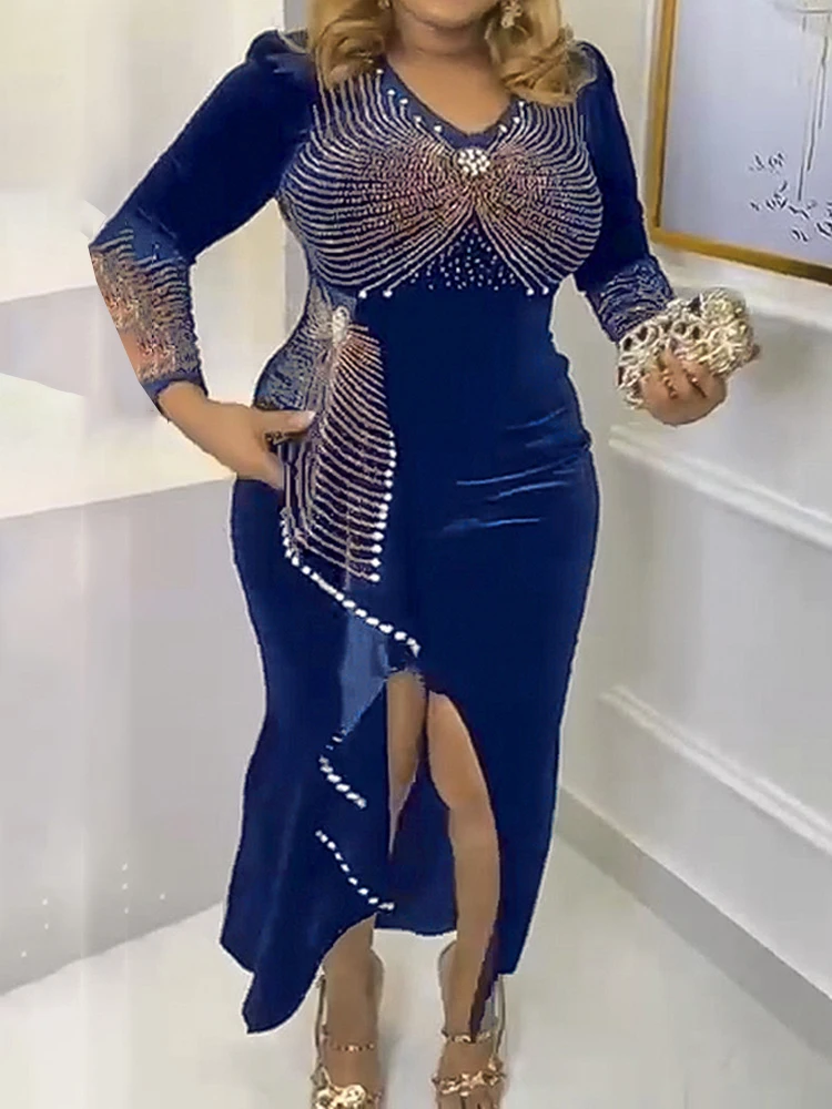 Elegant Long Evening Dresses 2022 New African Luxury Velvet Dress Women Dashiki Beads Bodycon Sexy Maxi Robe Carnival Costume
Elegant Long Evening Dresses 2022 New African Luxury Velvet Dress Women Dashiki Beads Bodycon Sexy Maxi Robe Carnival Costume
