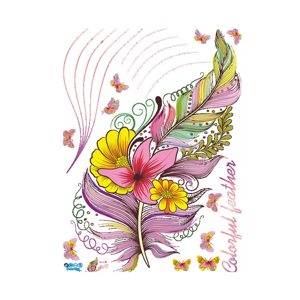 Colorful Feather Flower Wall Sticker Waterproof Home PVC Window Bathroom Wallpaper DIY Removable Decoration Decals
Colorful Feather Flower Wall Sticker Waterproof Home PVC Window Bathroom Wallpaper DIY Removable Decoration Decals