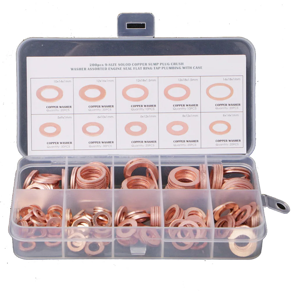 Car Accessories Gasket 200pcs/set Copper Seal Diesel Injector For Plant Marine Etc Installation Set M5-M14 Opper
Car Accessories Gasket 200pcs/set Copper Seal Diesel Injector For Plant Marine Etc Installation Set M5-M14 Opper