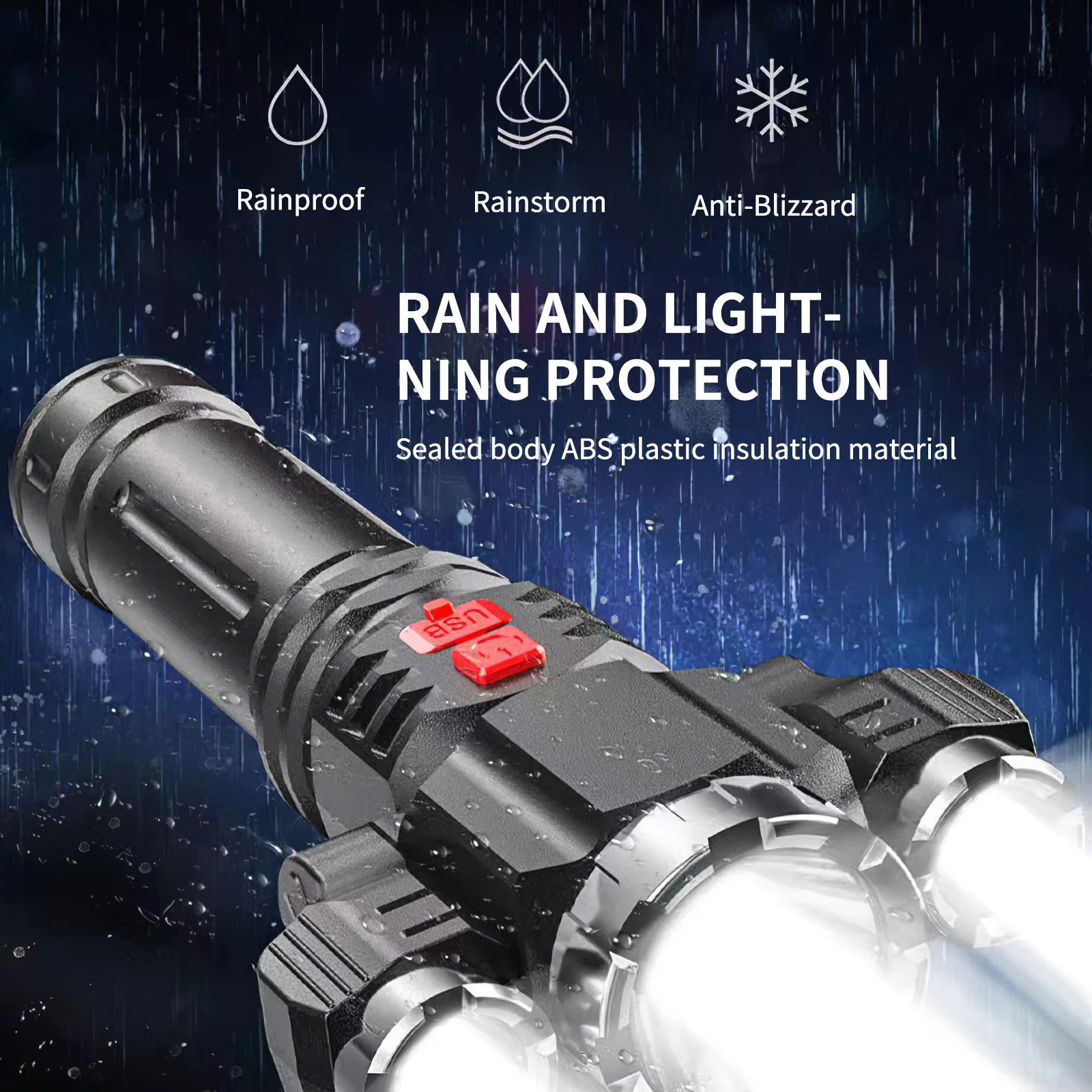 Highlight Flashlight Strong Light IPX6 Flashlight USB Charging Spotlight Flashlight With LED 3 Light Modes For Outdoor Hiking
Highlight Flashlight Strong Light IPX6 Flashlight USB Charging Spotlight Flashlight With LED 3 Light Modes For Outdoor Hiking