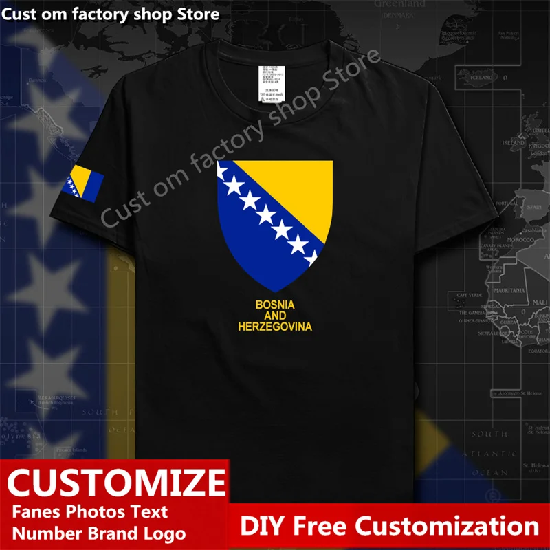 Bosnia and Herzegovina Cotton T shirt Custom Jersey Fans DIY Name Number LOGO High Street Fashion Hip Hop Loose Casual T-shirt
Bosnia and Herzegovina Cotton T shirt Custom Jersey Fans DIY Name Number LOGO High Street Fashion Hip Hop Loose Casual T-shirt