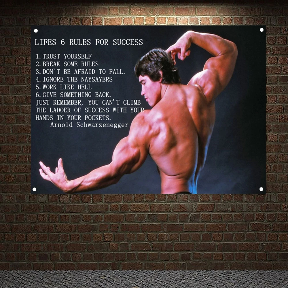 LIFES 6 RULES FOR SUCCESS Gym Decor Man Muscular Body Workout Banner Wall Hanging Inspirational Poster Tapestry 4 Grommets Flag 
LIFES 6 RULES FOR SUCCESS Gym Decor Man Muscular Body Workout Banner Wall Hanging Inspirational Poster Tapestry 4 Grommets Flag