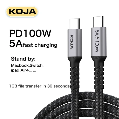 USB-кабель в нейлоновой оплетке для быстрой зарядки, 25/45/65/87/96 Вт