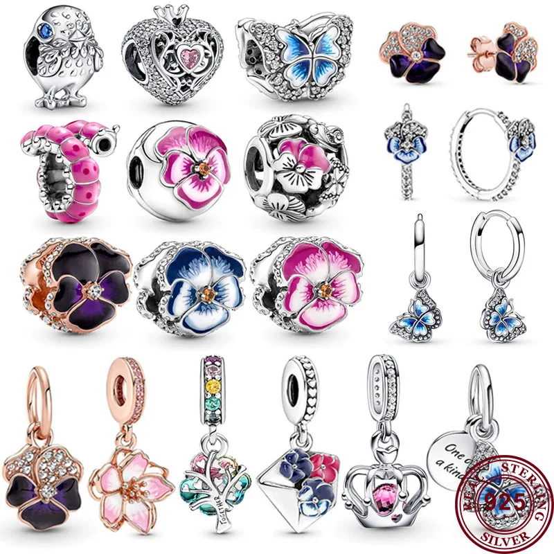 New Hot 925 Silver Fine Caterpillar Butterfly Pansy Crown Beads Used In Original Women's Bracelets High Quality Charm Jewelry
New Hot 925 Silver Fine Caterpillar Butterfly Pansy Crown Beads Used In Original Women's Bracelets High Quality Charm Jewelry
