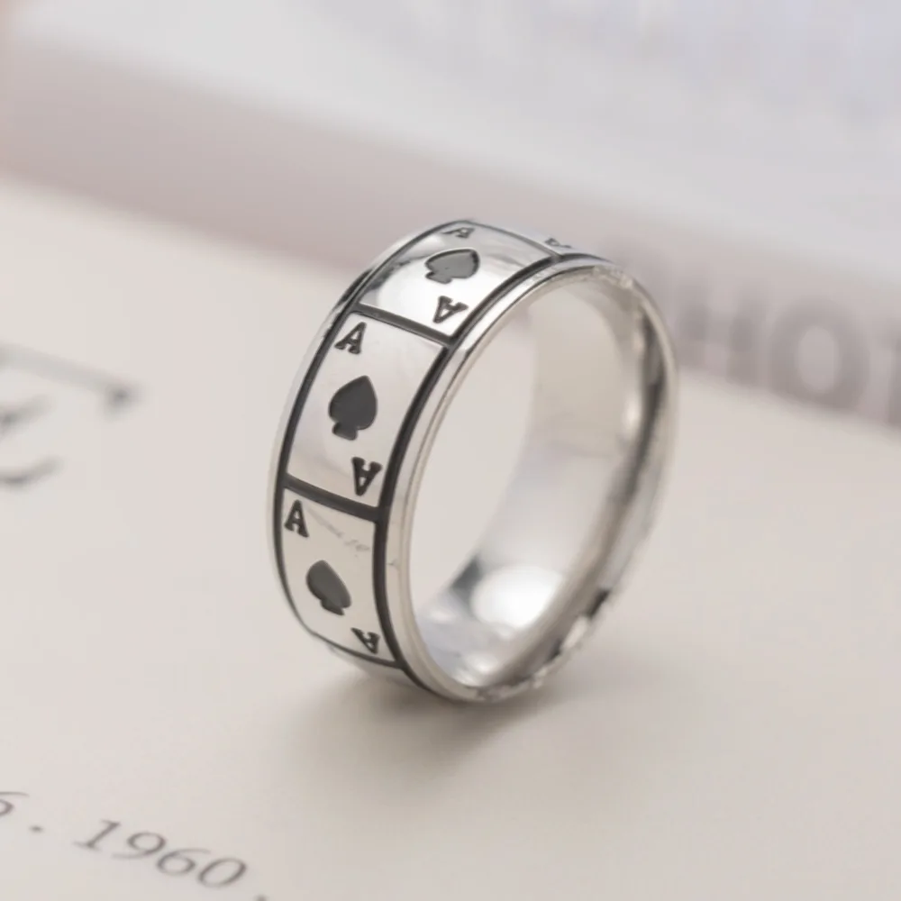 Retro Special Design Mahjong Playing Card Spades A Ring for Men Women Adjustable Opening Rings Trend Jewelrygift
Retro Special Design Mahjong Playing Card Spades A Ring for Men Women Adjustable Opening Rings Trend Jewelrygift