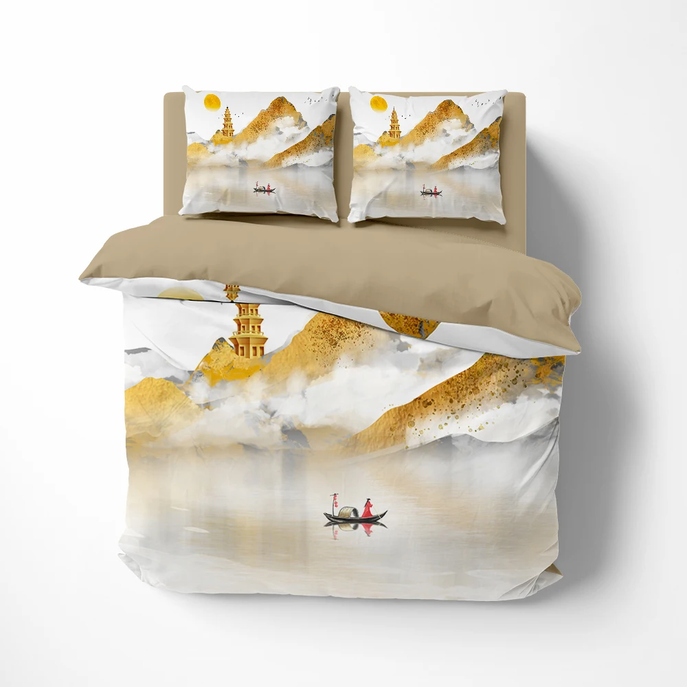 Комплект постельного белья золотистого цвета с пододеяльником и 2 спальнями
Комплект постельного белья золотистого цвета с пододеяльником и 2 спальнями