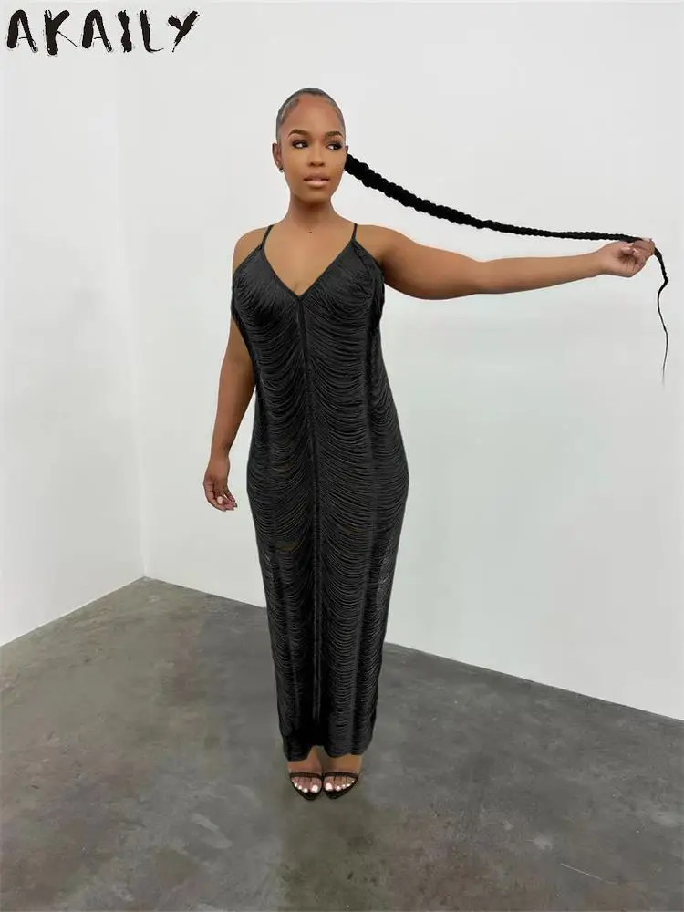 AKAILY Summer Streetwear Maxi Dresses For Women 2022 Sleeveless Hollow Out Long Dress Female Black Gray Red Casual Party Dress
AKAILY Summer Streetwear Maxi Dresses For Women 2022 Sleeveless Hollow Out Long Dress Female Black Gray Red Casual Party Dress