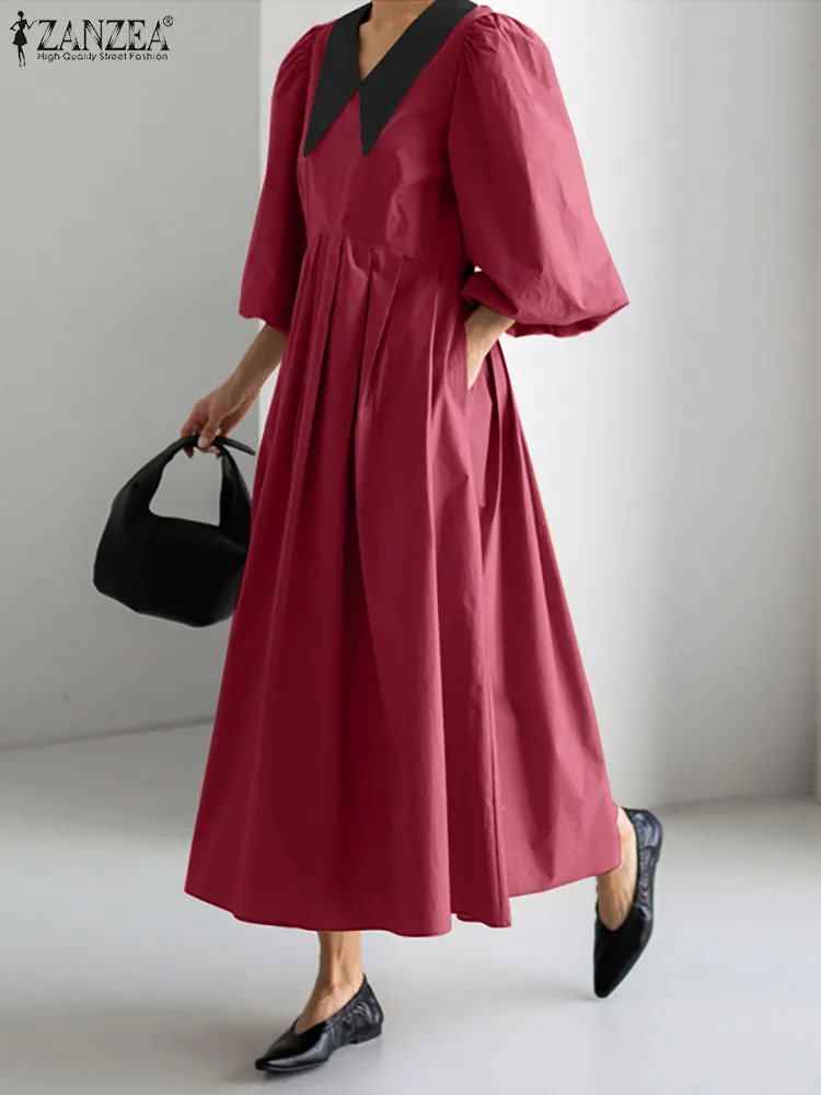 2022 ZANZEA Autumn Puff Sleeve Woman Dress Korean Lapel Solid Ankle Length Sundress Femme Fashion Elegant Casual Office OL Robe
2022 ZANZEA Autumn Puff Sleeve Woman Dress Korean Lapel Solid Ankle Length Sundress Femme Fashion Elegant Casual Office OL Robe
