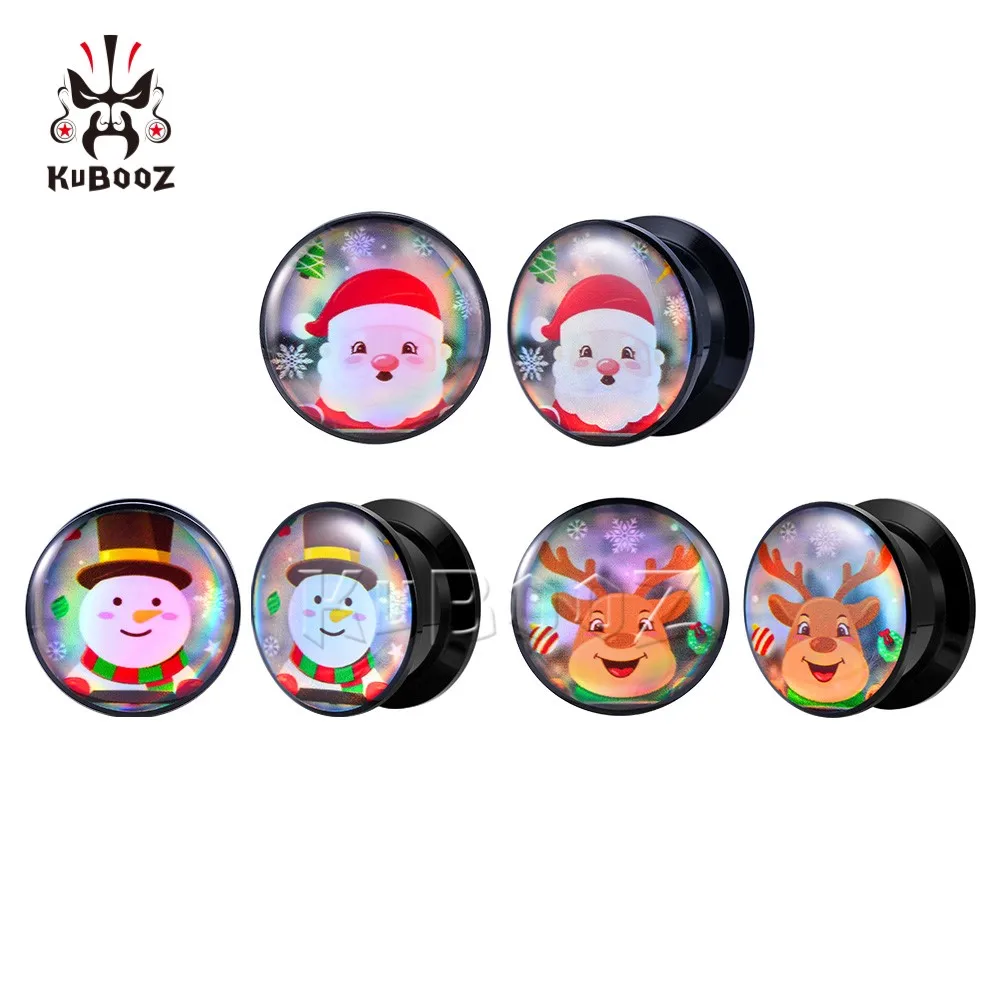KUBOOZ Christmas Acrylic Elk Snowman Ear Plugs Tunnels Piercing Earring Gauges Stretchers Body Jewelry Expanders 6PCS
KUBOOZ Christmas Acrylic Elk Snowman Ear Plugs Tunnels Piercing Earring Gauges Stretchers Body Jewelry Expanders 6PCS