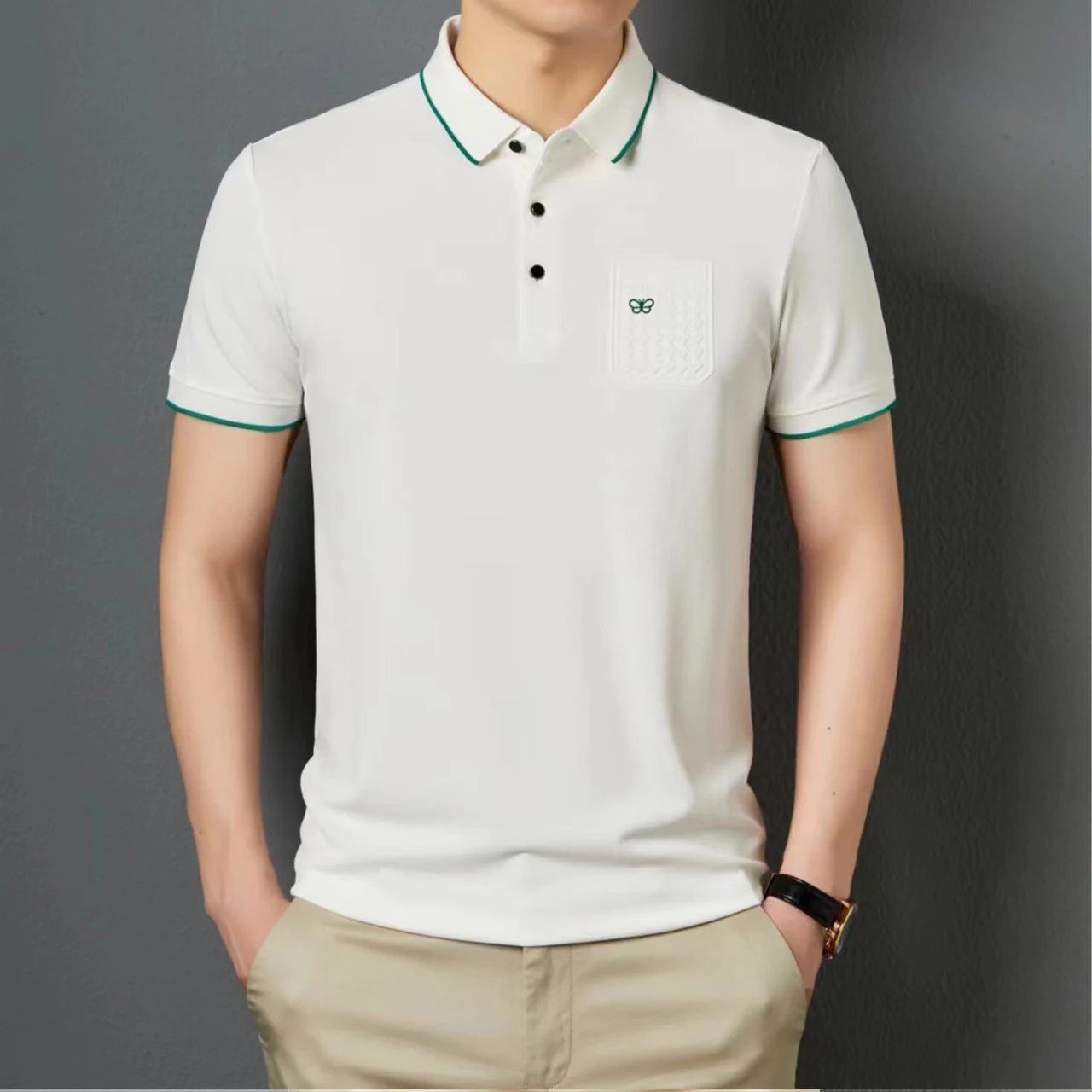 2023 Fashion Men's Tops Short-sleeved Polo Shirt Solid Lapel Daily Outside Golf Camisas Business Casual Men Clothing Homme
2023 Fashion Men's Tops Short-sleeved Polo Shirt Solid Lapel Daily Outside Golf Camisas Business Casual Men Clothing Homme