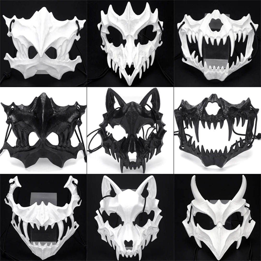

Японское аниме «дракон, Бог», скелет, половина искусственных животных, скелет, маска унисекс, реквизит для Хэллоуина, маскарада, карнавала В...