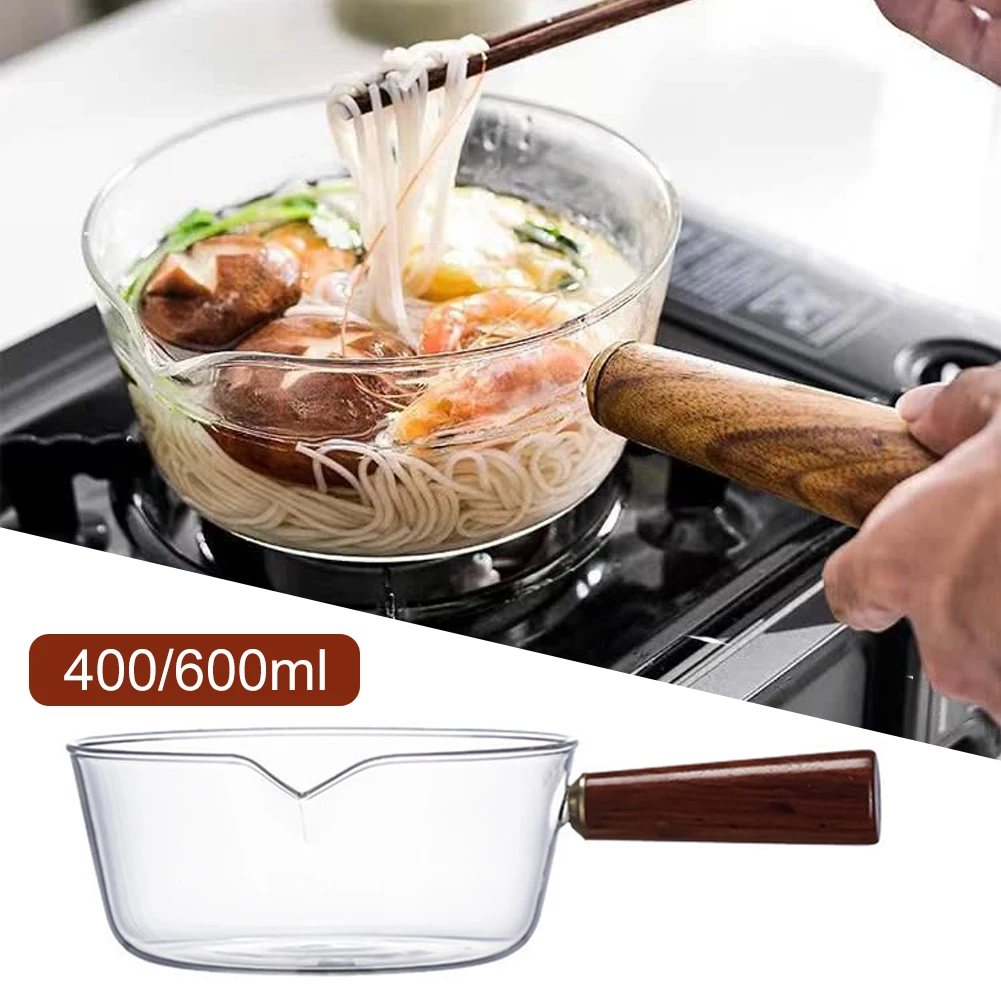 400/600ml Glass Milk Pot Wooden Handle Soup Stock Pots Cooking Heating Milk Pot Open Flame Heating Kitchen Cookware Clay Pot
400/600ml Glass Milk Pot Wooden Handle Soup Stock Pots Cooking Heating Milk Pot Open Flame Heating Kitchen Cookware Clay Pot