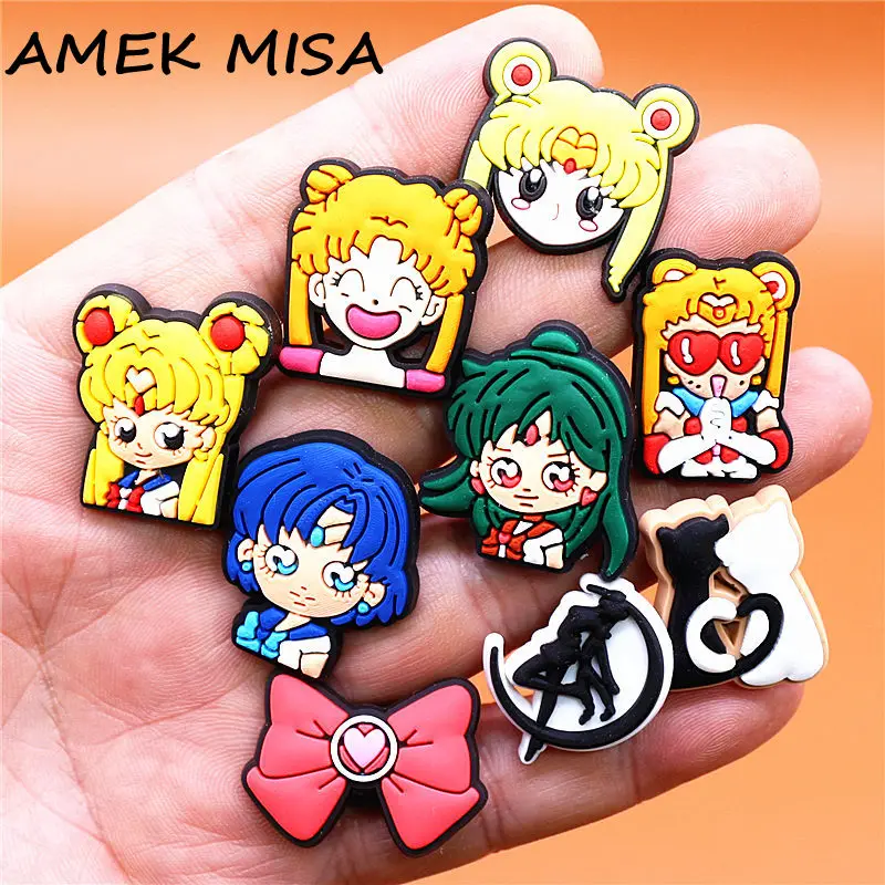 Mix 25pcs/lot Sailor Moon Shoe Buckle Accessories PVC Tsukino Usagi Shoe Charm Decoration Clips Fit Croc Jibz Party Kids Gifts
Mix 25pcs/lot Sailor Moon Shoe Buckle Accessories PVC Tsukino Usagi Shoe Charm Decoration Clips Fit Croc Jibz Party Kids Gifts