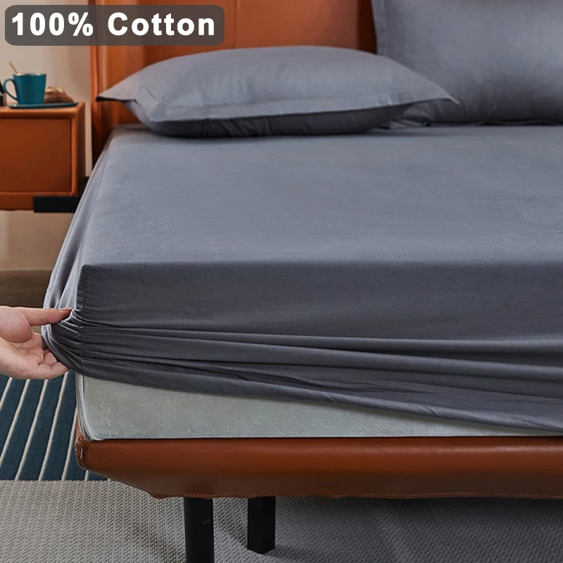 

Наматрасник 100% хлопок с эластичной резинкой сменная простыня для двуспальной кровати защита зимнее теплое белье, 160x200 140x200