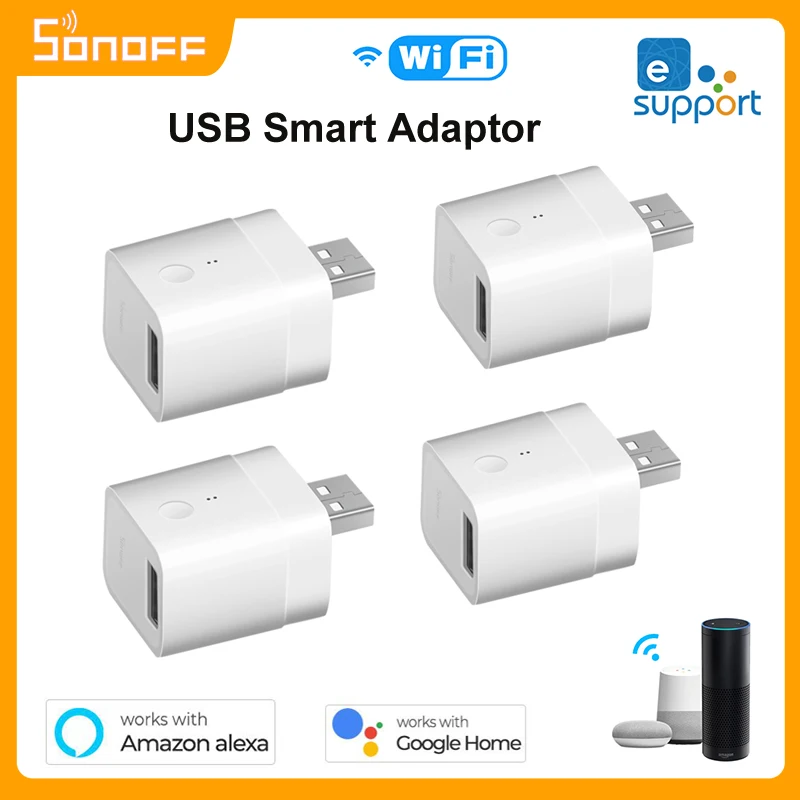 

1/3/5/10 PCS SONOFF Micro Mini USB Adaptor Switch 5V Wifi USB Power Adaptor Smart Home Switch Via EWeLink APP Google Home Alexa