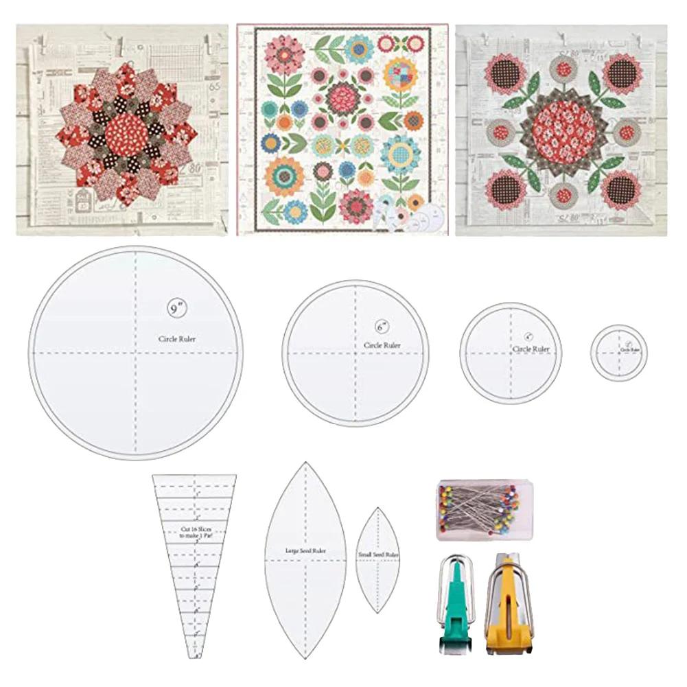 110pcs/set Gift Patchwork With Pins DIY Sewing Sunflower Quilt Template Set Art Craft Practical Precise Lightweight Clear Ruler
110pcs/set Gift Patchwork With Pins DIY Sewing Sunflower Quilt Template Set Art Craft Practical Precise Lightweight Clear Ruler