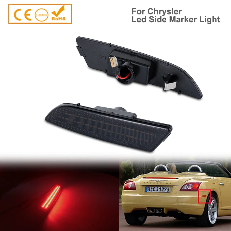 2Pcs Smoked Rear Bumper LED Side Marker Light Assembly Compatible with For 2004 2005 2006 2007 2008 Chrysler Crossfire
2Pcs Smoked Rear Bumper LED Side Marker Light Assembly Compatible with For 2004 2005 2006 2007 2008 Chrysler Crossfire