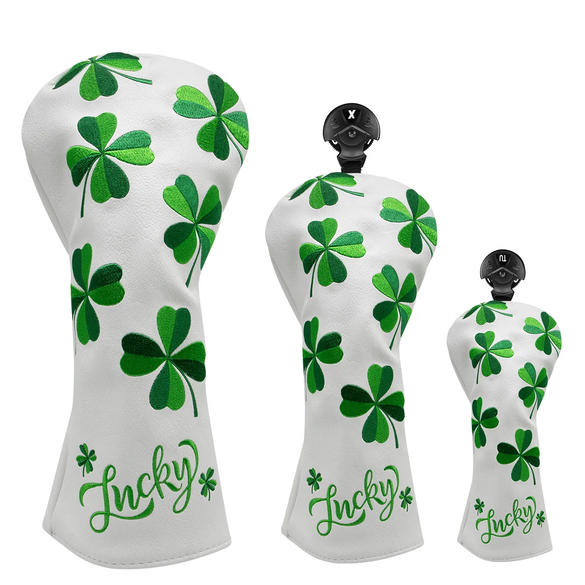 

Golf Headcovers Lucky Clover Golf Driver Fairway Wood Hybrid Mallet Blade Putter Cover Headcover Premium Leather Headcovers Fits