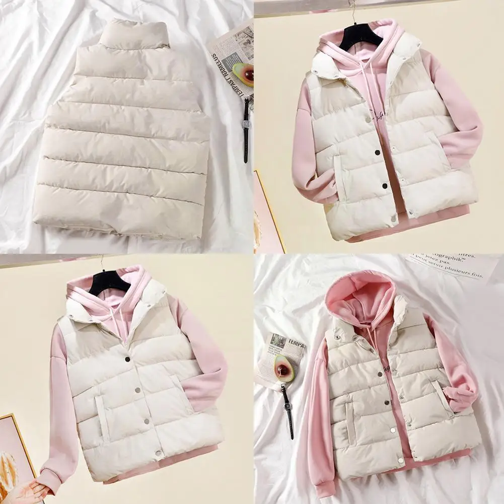 Women Fashion Waistcoat Sleeveless Waistcoat 2021 Autumn Buttons Coat Pockets Down Jackets Padded Female Vest Warm Winter F9n5
Women Fashion Waistcoat Sleeveless Waistcoat 2021 Autumn Buttons Coat Pockets Down Jackets Padded Female Vest Warm Winter F9n5
