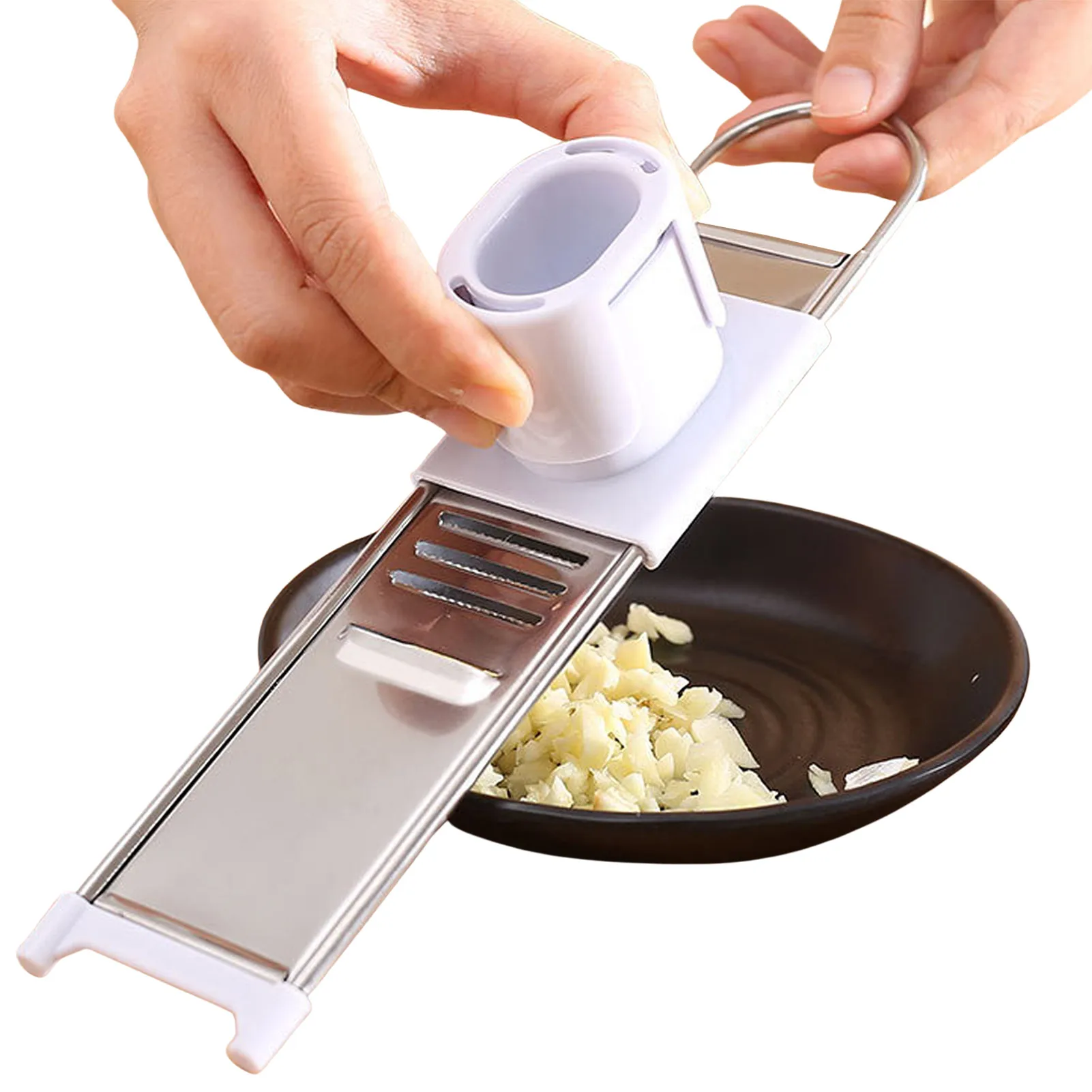 Garlic Crusher Stainless Steel Multifunctional Ginger Slicer Garlic Crusher Mincer Tool Multifunctional Kitchen Accessories 
Garlic Crusher Stainless Steel Multifunctional Ginger Slicer Garlic Crusher Mincer Tool Multifunctional Kitchen Accessories