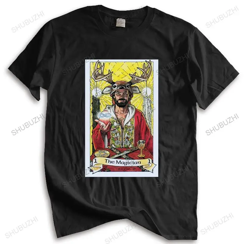 Cotton Tshirt Men Crew Neck Tops The Magician Tarot Card Art Logo men's t shirt Unisex Teeshirt Euro Size
Cotton Tshirt Men Crew Neck Tops The Magician Tarot Card Art Logo men's t shirt Unisex Teeshirt Euro Size