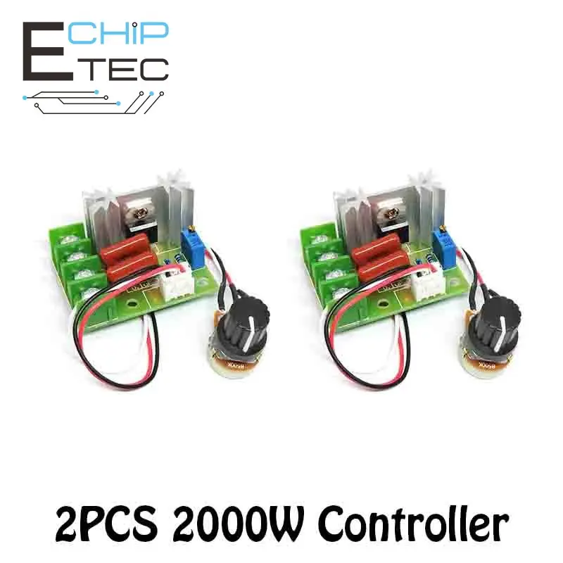 2PCS AC 220V 2000W high power thyristor dimmer motor speed controller governor module with potentiometer
2PCS AC 220V 2000W high power thyristor dimmer motor speed controller governor module with potentiometer