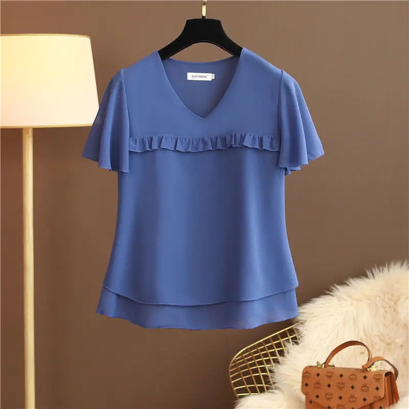 Women Chiffon Blouse 2022 New Summer Oversized Short Sleeve V Neck Casual Shirts Loose Tops Camisas De Mujer De Talla Grande
Women Chiffon Blouse 2022 New Summer Oversized Short Sleeve V Neck Casual Shirts Loose Tops Camisas De Mujer De Talla Grande