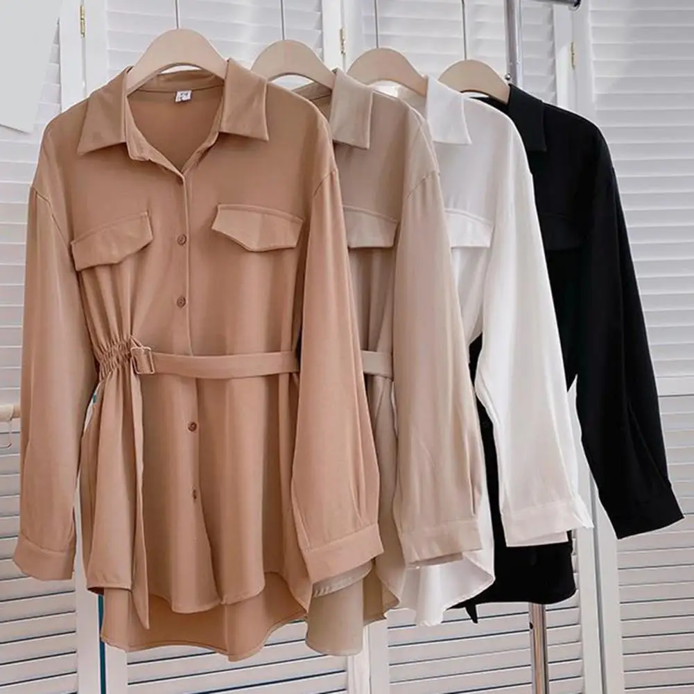 Waist Tight Adjustable Belt Long Shirt Lapel Long Sleeves Buttons Placket Women Shirt Female Clothing Blusas Mujer De Moda 2022
Waist Tight Adjustable Belt Long Shirt Lapel Long Sleeves Buttons Placket Women Shirt Female Clothing Blusas Mujer De Moda 2022