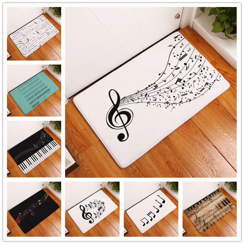 

New Home Decor Doormat Guitar Piano Notes Carpets Non-slip Kitchen Rugs for Home Living Room Floor Mats Tatami 40X60 50X80cm
