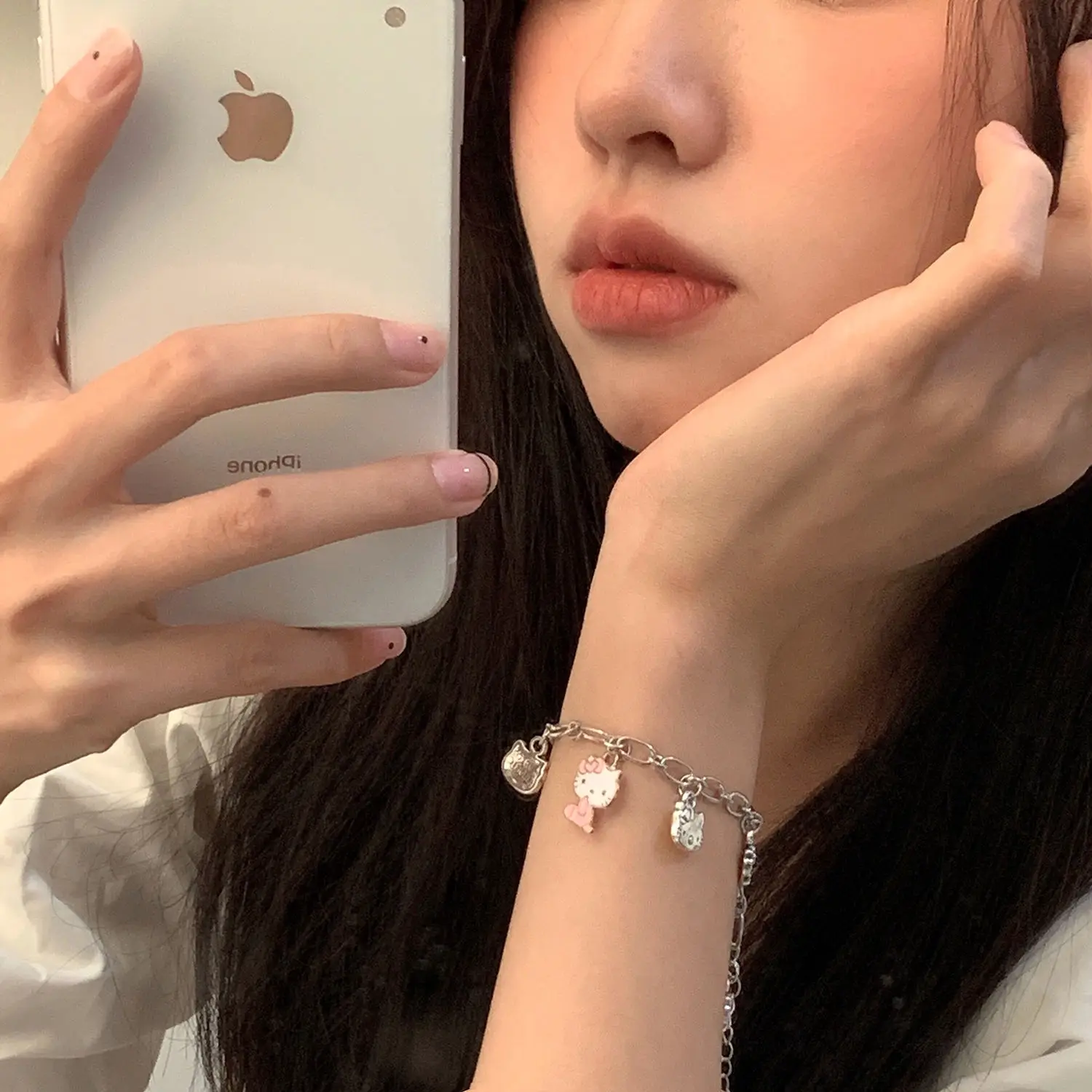 Hellokitty Bracelet Silver Plated Bracelet Heart Shaped Pink Zircon Bracelet Girlfriend Birthday Gift Kawaii Decoration Cartoon
Hellokitty Bracelet Silver Plated Bracelet Heart Shaped Pink Zircon Bracelet Girlfriend Birthday Gift Kawaii Decoration Cartoon