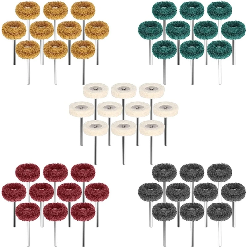 50Pcs Polishing Buffing Wheel Set for Polishing Kit Felt Wool 1/8inch Shank Pad Rotary Tool Accessories DIY Jewelry Tool 124A
50Pcs Polishing Buffing Wheel Set for Polishing Kit Felt Wool 1/8inch Shank Pad Rotary Tool Accessories DIY Jewelry Tool 124A
