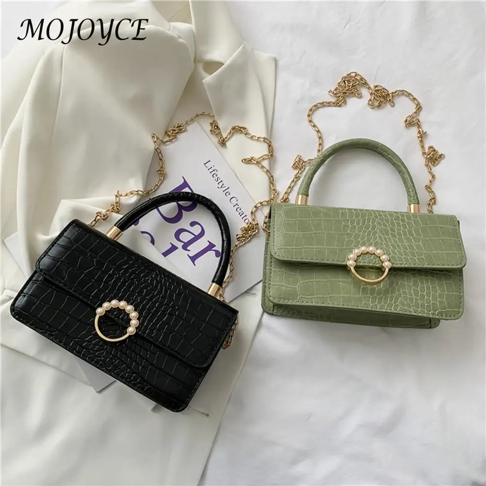 Retro Women Bag Alligator Pattern Pure Color Mini Underarm Casual PU Pearl Purse Leather Bags Luxurious Chains Messenger Bag
Retro Women Bag Alligator Pattern Pure Color Mini Underarm Casual PU Pearl Purse Leather Bags Luxurious Chains Messenger Bag