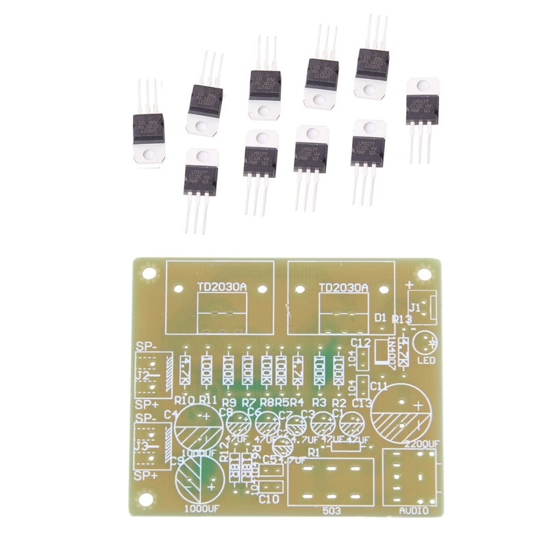 

1X двухканальный усилитель мощности TDA2030A, набор «сделай сам» для Arduino и 10 шт. регуляторов напряжения LM317 IC 1,2 в-37 в А