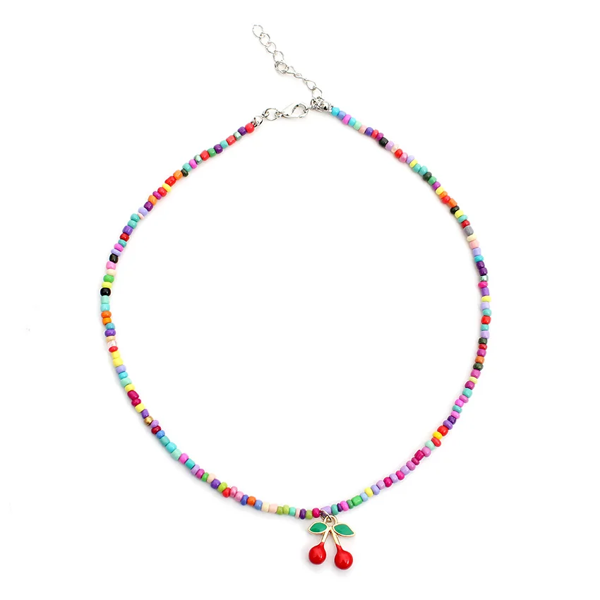 Fruit Cherry Choker Fashion Boho Beads Women's Neck Chain Short Chain Female Handmade Necklace Jewelry Gift Party 2022
Fruit Cherry Choker Fashion Boho Beads Women's Neck Chain Short Chain Female Handmade Necklace Jewelry Gift Party 2022