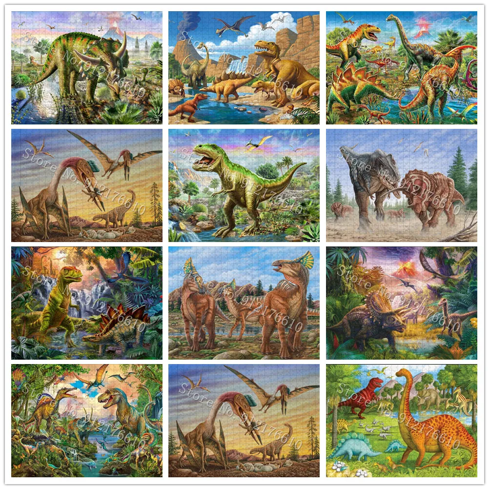 

Dinosaur Monster 300/500/1000 Pieces Jigsaw Puzzle Tyrannosaurus Rex Family Game Boys Toys Decompress Educational Paper Puzzles