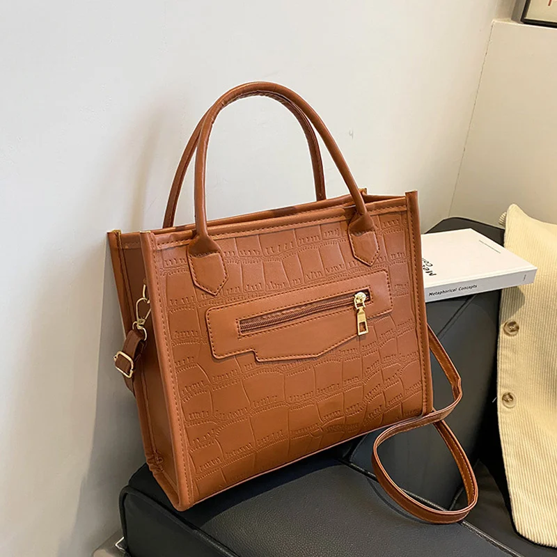 New Casual Tote Top-handle Bags For Women Stone Pattern Shoulder Bag Solid Pu Leather Handbags Fashion Ladies Crossbody
New Casual Tote Top-handle Bags For Women Stone Pattern Shoulder Bag Solid Pu Leather Handbags Fashion Ladies Crossbody