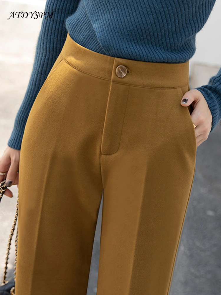 Woolen Pants Women High Waist Straight Pants 2022 Autumn Winter Casual Suit Pants Korean Fashion Office Lady Thick Trousers
Woolen Pants Women High Waist Straight Pants 2022 Autumn Winter Casual Suit Pants Korean Fashion Office Lady Thick Trousers