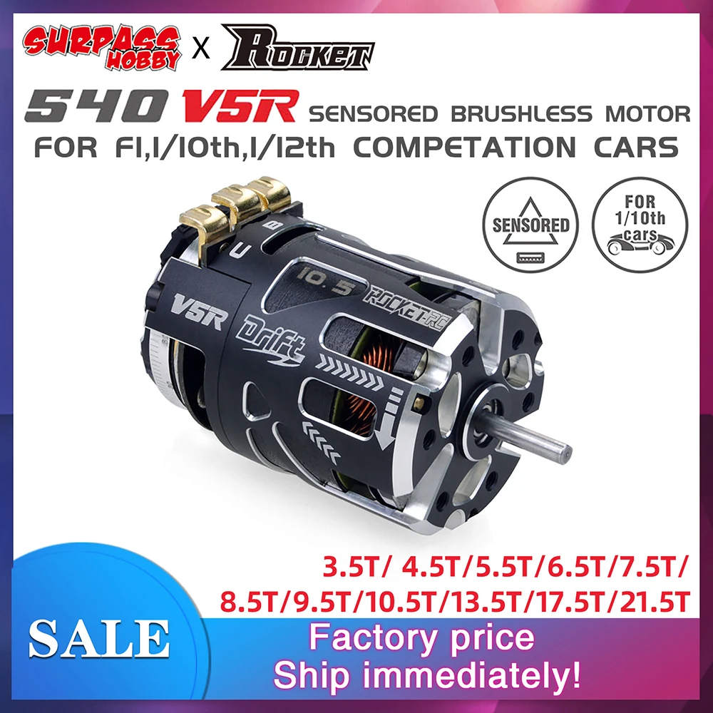 RC Car Parts Surpasshobby Rocket 540 V5R Sensored Brushless Drift Racing Motor for 1/10 1/12 1/14 RC Car
RC Car Parts Surpasshobby Rocket 540 V5R Sensored Brushless Drift Racing Motor for 1/10 1/12 1/14 RC Car