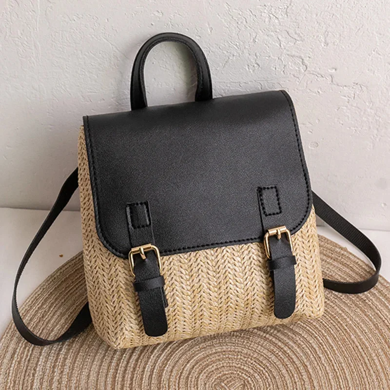 Straw Woven Backpack Women's Fashion All-match PU Elegant Trend Zero Wallet Satchel 
Straw Woven Backpack Women's Fashion All-match PU Elegant Trend Zero Wallet Satchel