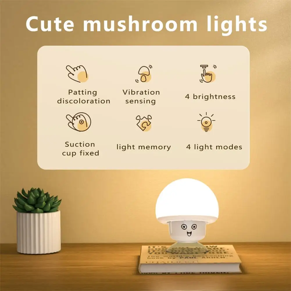 Portable Night Lights Mushroom-Shaped Cute Naughty Expression Silicone Decorative Lamps Indoor Lighting For Kids Room Home 013
Portable Night Lights Mushroom-Shaped Cute Naughty Expression Silicone Decorative Lamps Indoor Lighting For Kids Room Home 013