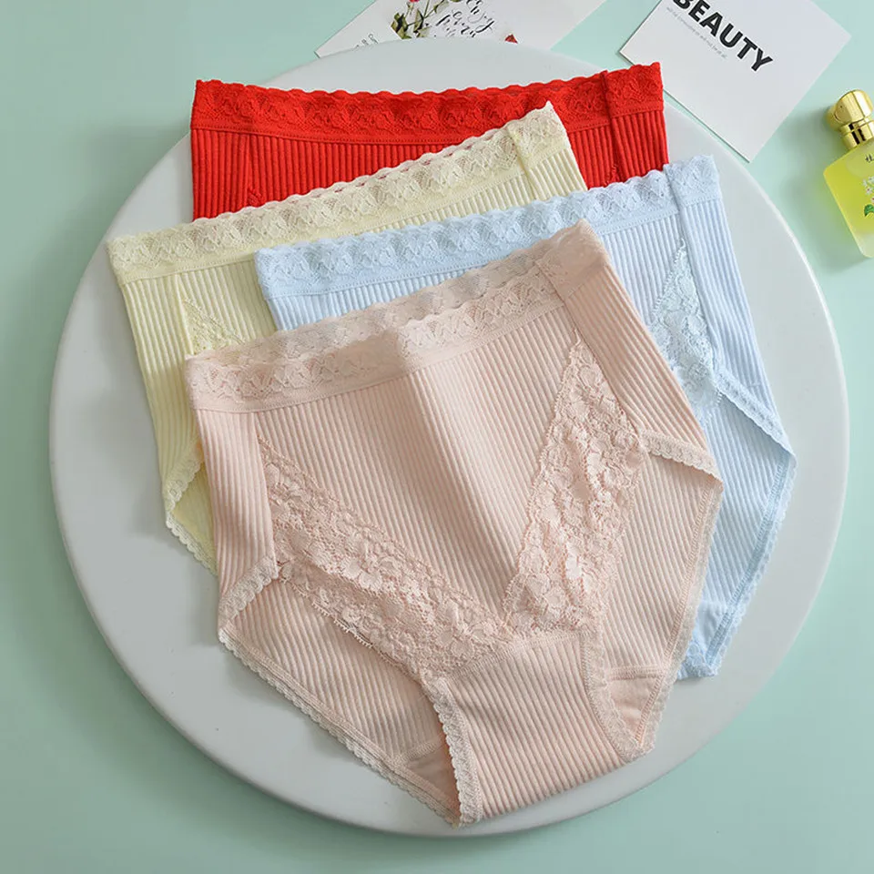 New Women High-Waist Cotton Underwear Breathable Seamless Lace Trim Comfortable Plus Size Panties Soft Lingerie Solid Color
New Women High-Waist Cotton Underwear Breathable Seamless Lace Trim Comfortable Plus Size Panties Soft Lingerie Solid Color