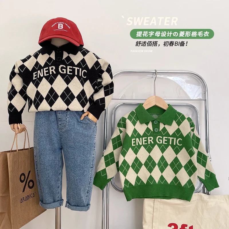 2022 Spring New Children's Wear Boys' Korean Checkerboard Polo Baby Girl Clothes Boys Winter Tops Pullovers Plaid Sweater
2022 Spring New Children's Wear Boys' Korean Checkerboard Polo Baby Girl Clothes Boys Winter Tops Pullovers Plaid Sweater