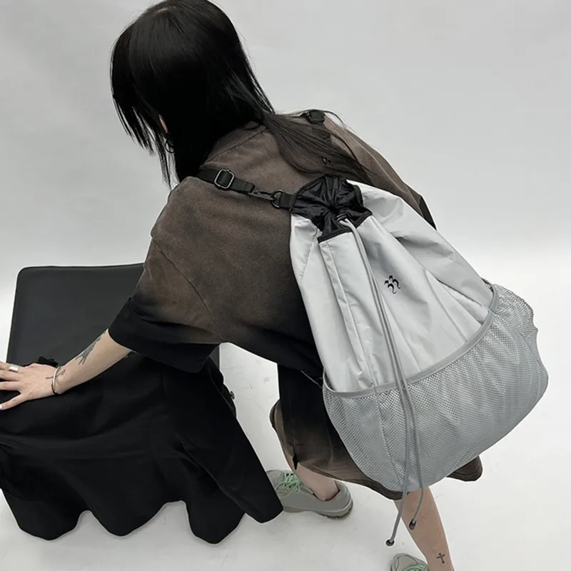 Women Backpack Gray Nylon Lightweight Large Capacity Minimalist Mesh Backpack Female Drawstring Strap Pocket Schoolbag Bolsa 백팩
Women Backpack Gray Nylon Lightweight Large Capacity Minimalist Mesh Backpack Female Drawstring Strap Pocket Schoolbag Bolsa 백팩
