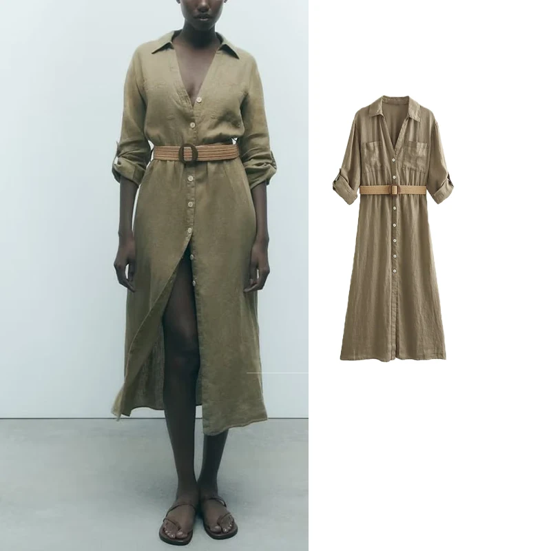 TRAF 2023 New Pleated Long Dresses For Women Shirt Dress Woman Long Sleeve Midi Dresses Autumn Winter Women's Elegant Dress
TRAF 2023 New Pleated Long Dresses For Women Shirt Dress Woman Long Sleeve Midi Dresses Autumn Winter Women's Elegant Dress